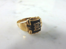 Load image into Gallery viewer, Vintage Estate 10K Yellow Gold Band Signet Ring  3.6g E4122