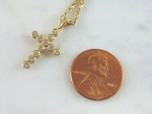 Load image into Gallery viewer, Vintage Estate 14k Gold Necklace w/ Religious Crucifix Cross Pendant 4.8g E4161