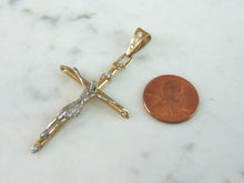 Load image into Gallery viewer, Vintage Estate 10k Gold Religious Crucifix Cross Pendant 3.6g #E4248