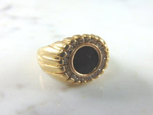 Load image into Gallery viewer, Mens Vintage Estate 14K Yellow Gold Diamond Onyx Ring 13.0g #E3091