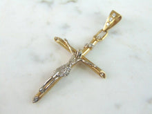 Load image into Gallery viewer, Vintage Estate 10k Gold Religious Crucifix Cross Pendant 3.6g #E4248