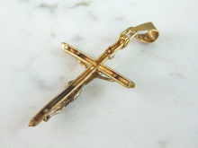 Load image into Gallery viewer, Vintage Estate 10k Gold Religious Crucifix Cross Pendant 3.6g #E4248