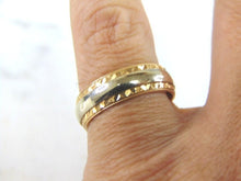 Load image into Gallery viewer, Mens Vintage Estate 14K White & Yellow Gold Wedding Band Ring, 7.3g E3417