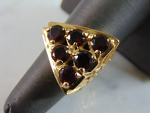 Load image into Gallery viewer, Unusual Womens Vintage Estate 14K Gold Garnet Cocktail Ring 13.8g E896