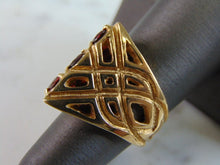 Load image into Gallery viewer, Unusual Womens Vintage Estate 14K Gold Garnet Cocktail Ring 13.8g E896
