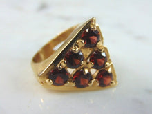 Load image into Gallery viewer, Unusual Womens Vintage Estate 14K Gold Garnet Cocktail Ring 13.8g E896