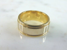 Load image into Gallery viewer, Mens 14K Yellow & White Gold Wedding Band Ring 8.2g  E1700