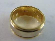 Load image into Gallery viewer, Mens 14K Yellow & White Gold Wedding Band Ring 8.2g  E1700