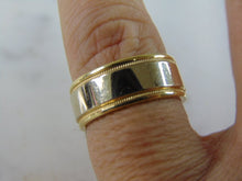 Load image into Gallery viewer, Mens 14K Yellow & White Gold Wedding Band Ring 8.2g  E1700