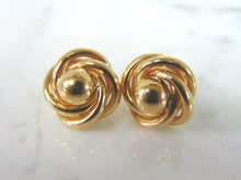 Load image into Gallery viewer, Pr Womens 14K Yellow Gold Infinity Knot Stud Earrings 4.2g E5219