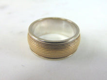 Load image into Gallery viewer, Mens Vintage Estate 14K Yellow & White Gold Wedding Ring, 11.5g E5990