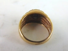 Load image into Gallery viewer, Mens Vintage Estate 10K Gold Cats Eye Diamond Ring 6.7g E933