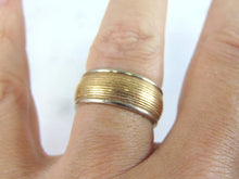 Load image into Gallery viewer, Mens Vintage Estate 14K Yellow & White Gold Wedding Ring, 11.5g E5990