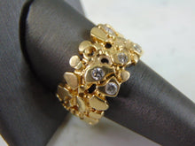 Load image into Gallery viewer, Mens Vintage Estate 14K Gold Diamond Nugget Ring 17.3g E803