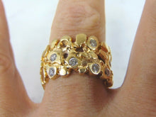 Load image into Gallery viewer, Mens Vintage Estate 14K Gold Diamond Nugget Ring 17.3g E803