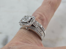 Load image into Gallery viewer, Womens Vintage Estate 14K White Gold Diamond Wedding Ring Set 8.2g E1048