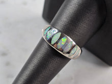 Load image into Gallery viewer, Womens Sterling Silver Modernist Opal Band Ring 5.3g E1062