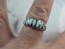 Load image into Gallery viewer, Womens Sterling Silver Modernist Opal Band Ring 5.3g E1062