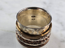 Load image into Gallery viewer, Womens Vintage Estate Sterling Silver Hammered Fidget Ring 15.2g E1100