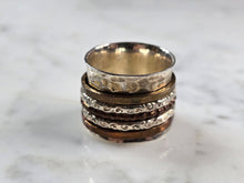 Load image into Gallery viewer, Womens Vintage Estate Sterling Silver Hammered Fidget Ring 15.2g E1100