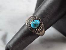 Load image into Gallery viewer, Womens Vintage Estate Sterling Silver Southwestern Turquoise Ring 5.5g E1103