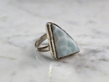 Load image into Gallery viewer, Womens Vintage Estate Sterling Silver Modernist Larimar Ring 6.2g E1108