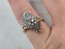 Load image into Gallery viewer, Exquisite Womens Vintage Estate 14K Gold Diamond Cluster Ring 5.3g  #E1109