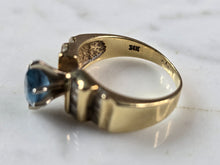 Load image into Gallery viewer, Womens Vintage Estate 14K Yellow Gold Diamond Topaz Ring 4.7g E1110