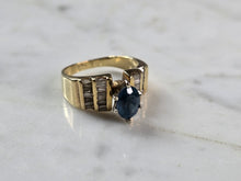 Load image into Gallery viewer, Womens Vintage Estate 14K Yellow Gold Diamond Topaz Ring 4.7g E1110