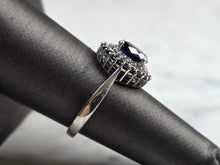 Load image into Gallery viewer, Womens Vintage Estate Sterling Silver Sapphire CZ Ring 3.5g #E1113
