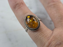 Load image into Gallery viewer, Womens Vintage Estate Sterling Silver Modernist Citrine Ring 3.8g #E1119