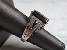 Load image into Gallery viewer, Womens Vintage Estate Sterling Silver Onyx Ring 7.6g E1127