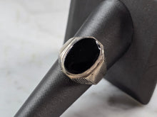 Load image into Gallery viewer, Mens Estate Sterling Silver 950 Modernist Onyx Ring 8.2g E1129
