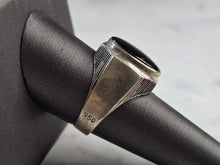 Load image into Gallery viewer, Mens Estate Sterling Silver 950 Modernist Onyx Ring 8.2g E1129