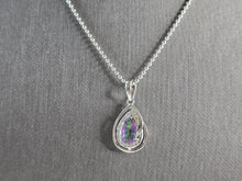 Load image into Gallery viewer, Womens Vintage Estate Sterling Silver Mystic Topaz Pendant Necklace 4.5g E1130