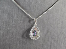 Load image into Gallery viewer, Womens Vintage Estate Sterling Silver Mystic Topaz Pendant Necklace 4.5g E1130