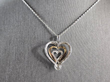 Load image into Gallery viewer, Womens Vintage Estate Sterling Silver Diamond Heart Pendant Necklace 3.4g E1131