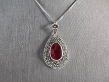Load image into Gallery viewer, Womens Vintage Sterling Silver Victorian Style Pendant Necklace 9.6g E1141