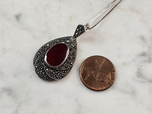 Load image into Gallery viewer, Womens Vintage Sterling Silver Victorian Style Pendant Necklace 9.6g E1141