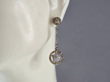 Load image into Gallery viewer, Womens Vintage Estate Sterling Silver CZ Earrings 3.1g #E1148