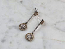 Load image into Gallery viewer, Womens Vintage Estate Sterling Silver CZ Earrings 3.1g #E1148