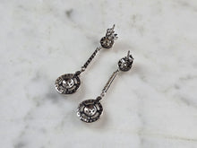 Load image into Gallery viewer, Womens Vintage Estate Sterling Silver CZ Earrings 3.1g #E1148