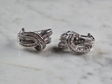 Load image into Gallery viewer, Womens Vintage Estate Sterling Silver Modernist CZ Earrings 8.7g #E1149