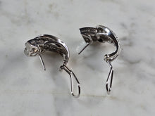 Load image into Gallery viewer, Womens Vintage Estate Sterling Silver Modernist CZ Earrings 8.7g #E1149