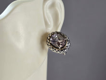 Load image into Gallery viewer, Womens Vintage Estate Sterling Silver Modernist CZ Earrings 9.8g #E1153