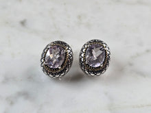 Load image into Gallery viewer, Womens Vintage Estate Sterling Silver Modernist CZ Earrings 9.8g #E1153