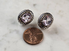 Load image into Gallery viewer, Womens Vintage Estate Sterling Silver Modernist CZ Earrings 9.8g #E1153