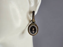 Load image into Gallery viewer, Womens Vintage Estate Sterling Silver Gold Tone Smoky Quartz Earrings 9.0g E1154