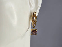 Load image into Gallery viewer, Womens Vintage Estate Sterling Silver Gold Tone Citrine Earrings 2.8g E1157