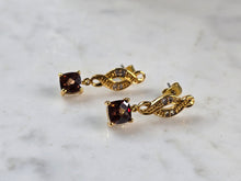 Load image into Gallery viewer, Womens Vintage Estate Sterling Silver Gold Tone Citrine Earrings 2.8g E1157
